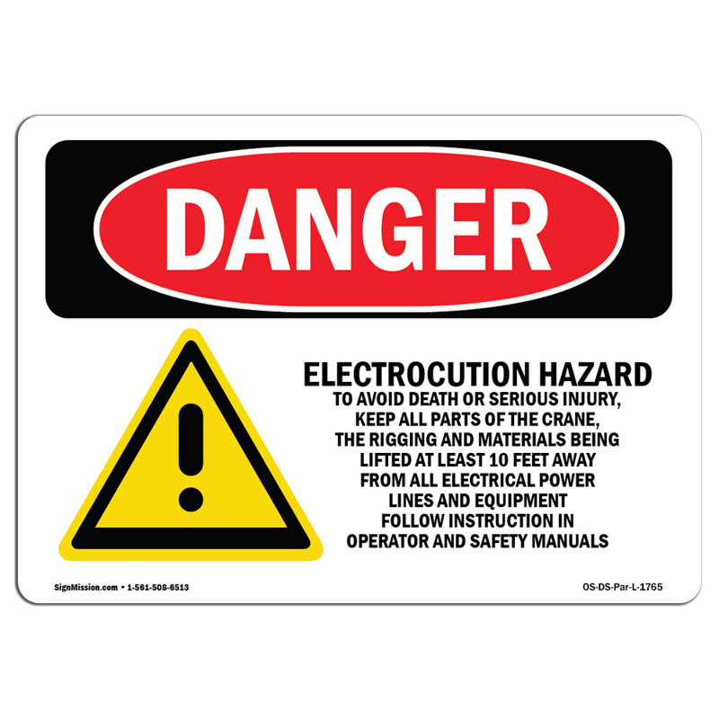 Panneau de danger OSHA, H 12 po x l 18 po x P 0,1 po