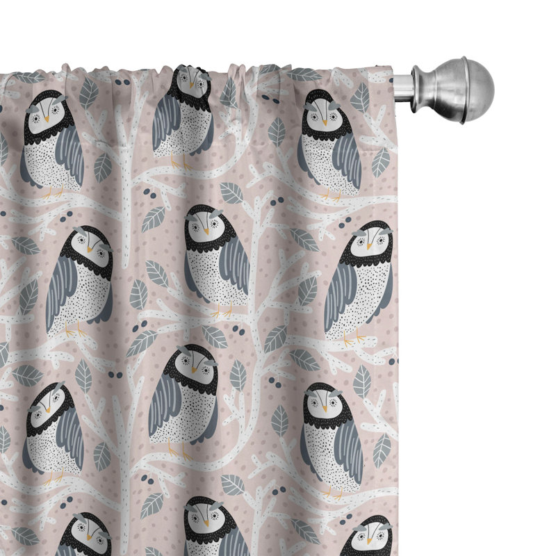 Paire de rideaux semi-transparents avec passe-tringle Owl, 28 po x 63 po