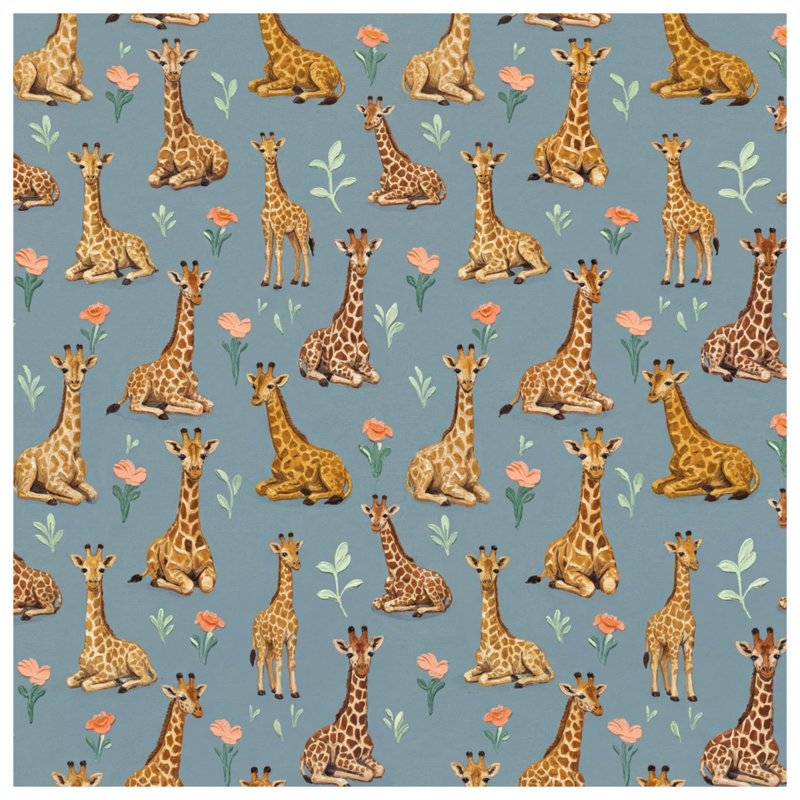 Édredon girafes avec fleurs, Twin Extra Long
