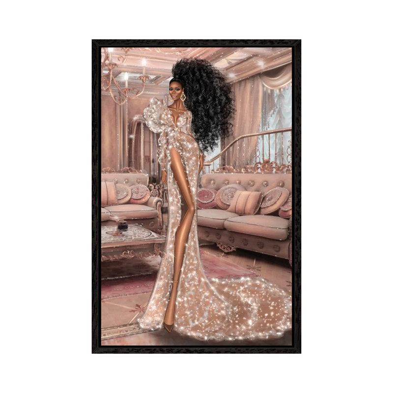 Sparkle Dress by Erin Felis - Painting on Canvas, 66.04cm H x 45.72cm W x 3.81cm D, Black Framed
