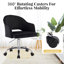 Chaise de bureau moderne rembourrée en velours de 21 po de largeur avec accoudoirs-1716354259
