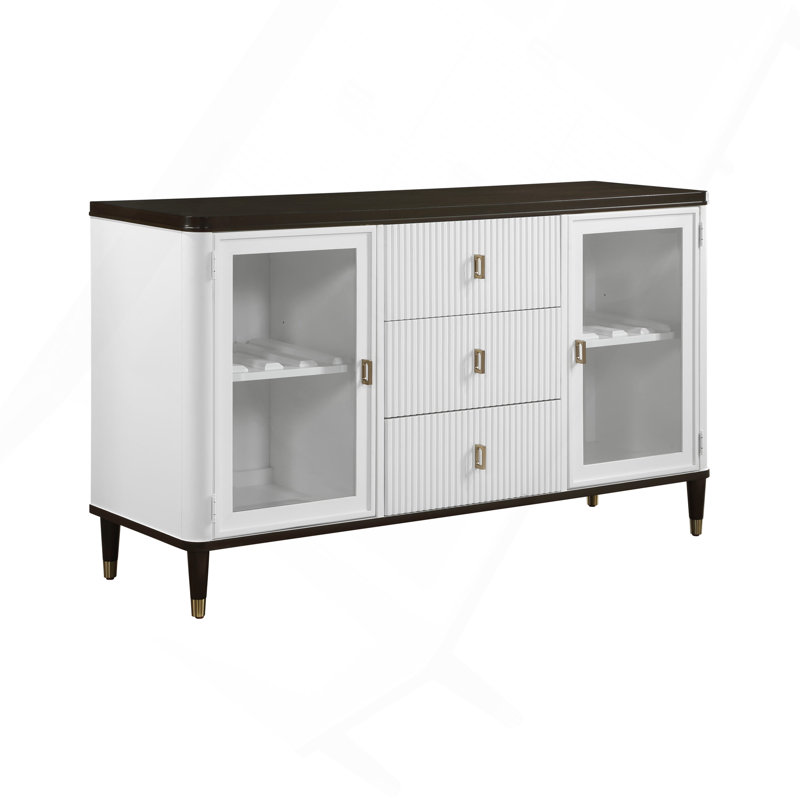 Server Carene White & Brown Finish, Brown/White