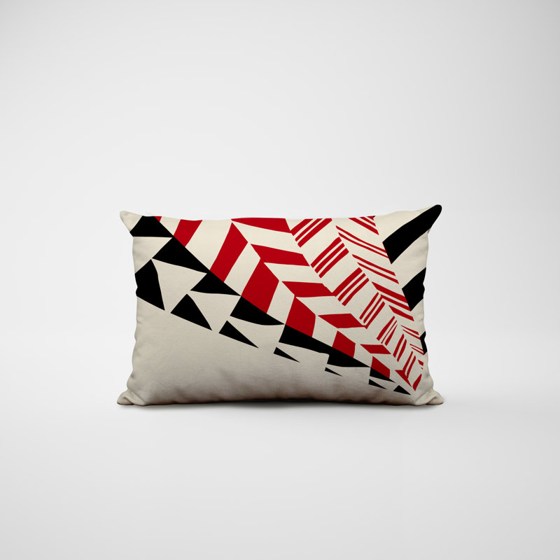 Housse et insert de coussin rectangulaire intérieur / extérieur en mélange de polyester / polyester Ikom, Rouge