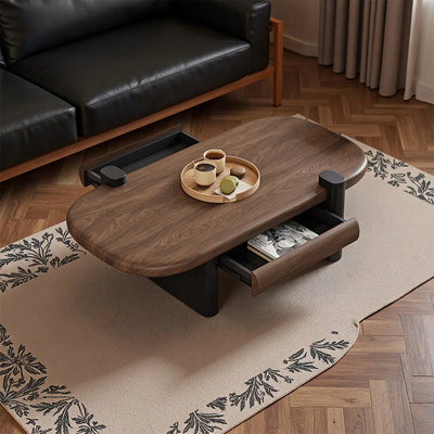 Table basse haut de gamme avec rangement et tiroir