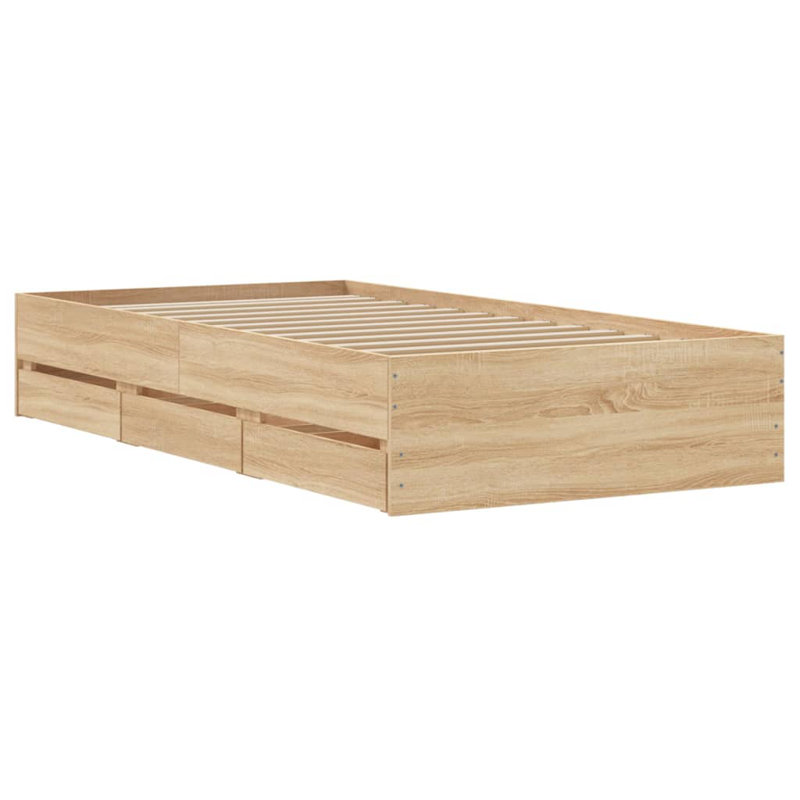Nyarie Bed, Small Single ( 75 x 190 cm), Sonoma Oak