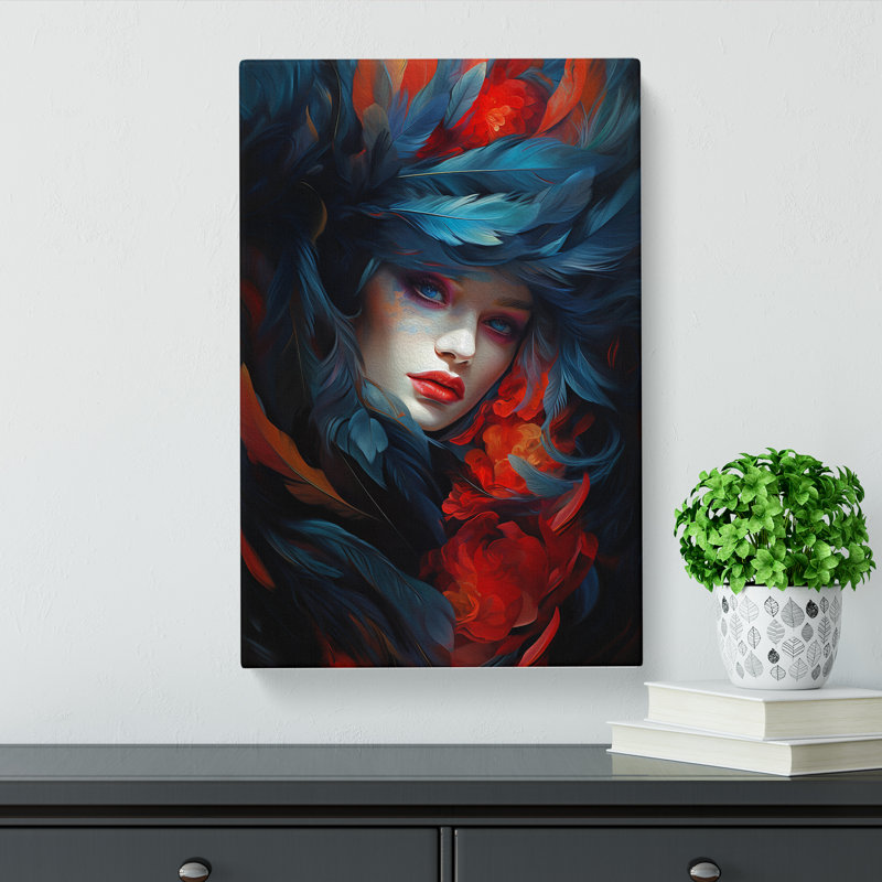 Feather Tachisme No.2 - Wrapped Canvas, 76cm H x 50cm W x 3cm D