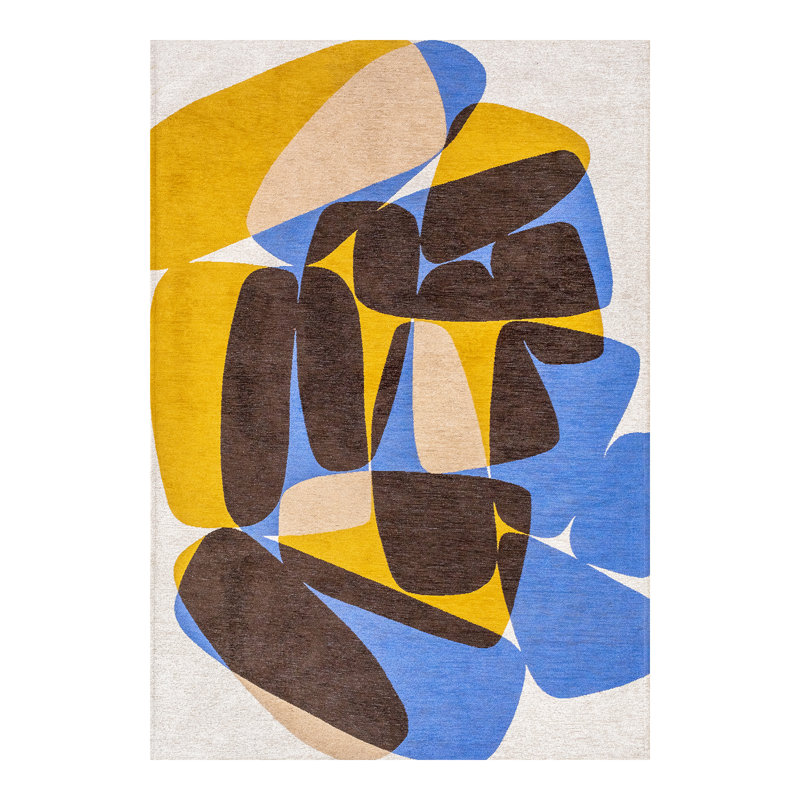 Gallery Stones Sunny Blue Recycled P.E.T Area Rug, Rectangle 200 x 280 cm