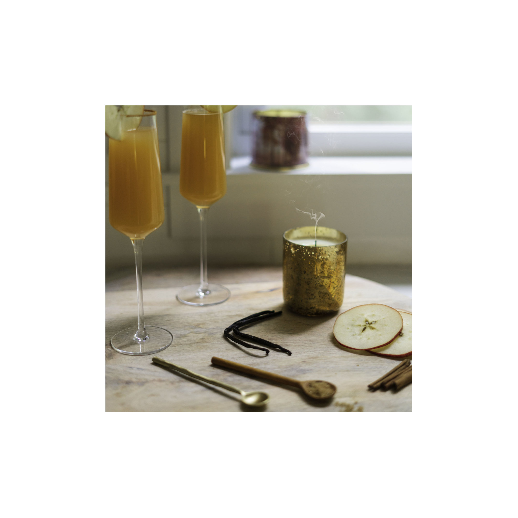 Noble Autumn Cassia Clove Candle, Small Luxe Sanded Mercury Glass
