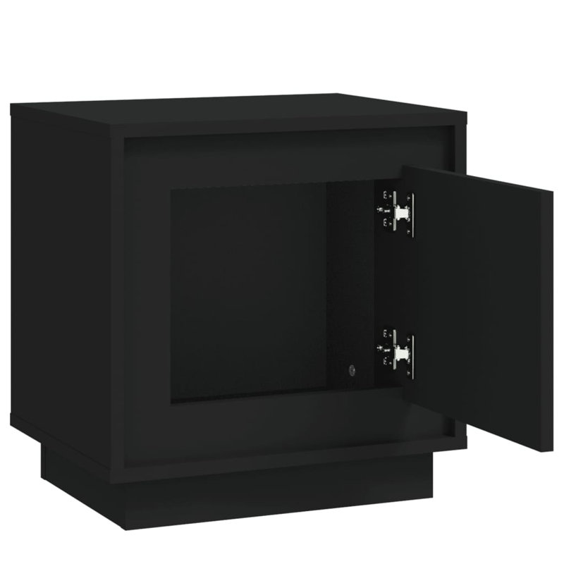 Shawntella 44cm W Particle Board / Chipboard Bedside Table, Black