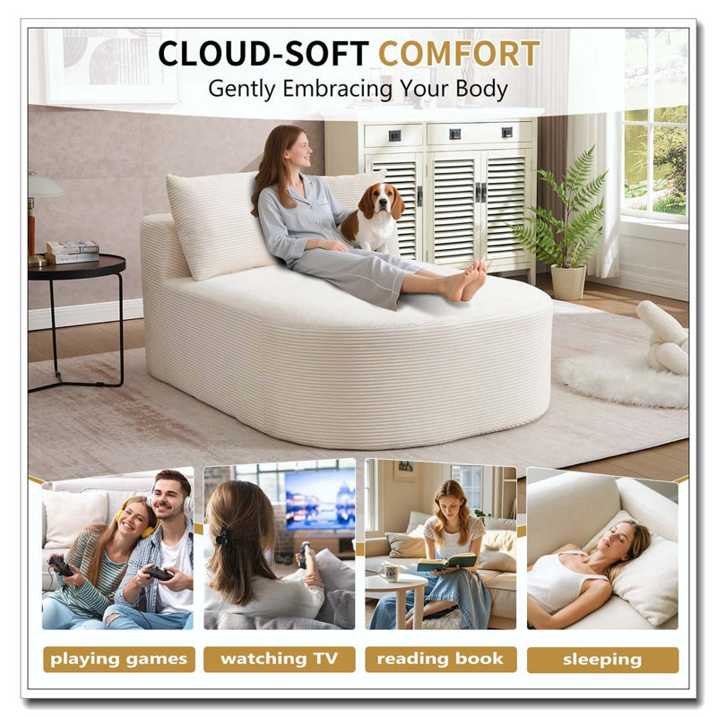 Canapé-lit 67,5 po, Beige