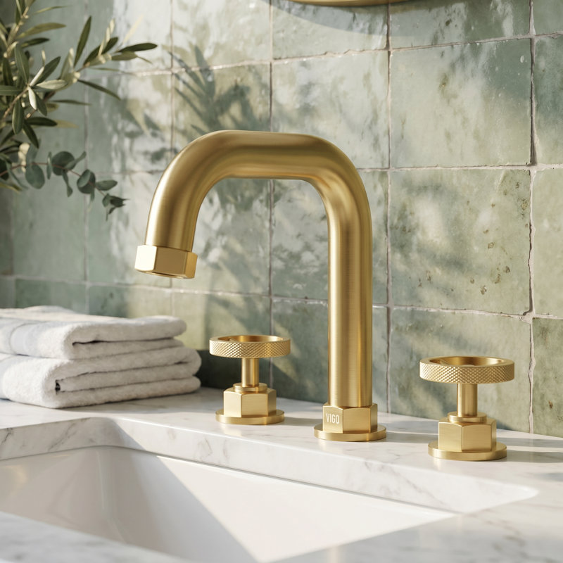 Robinet pour salle de bain à 3 trous Hart, Or brossé mat