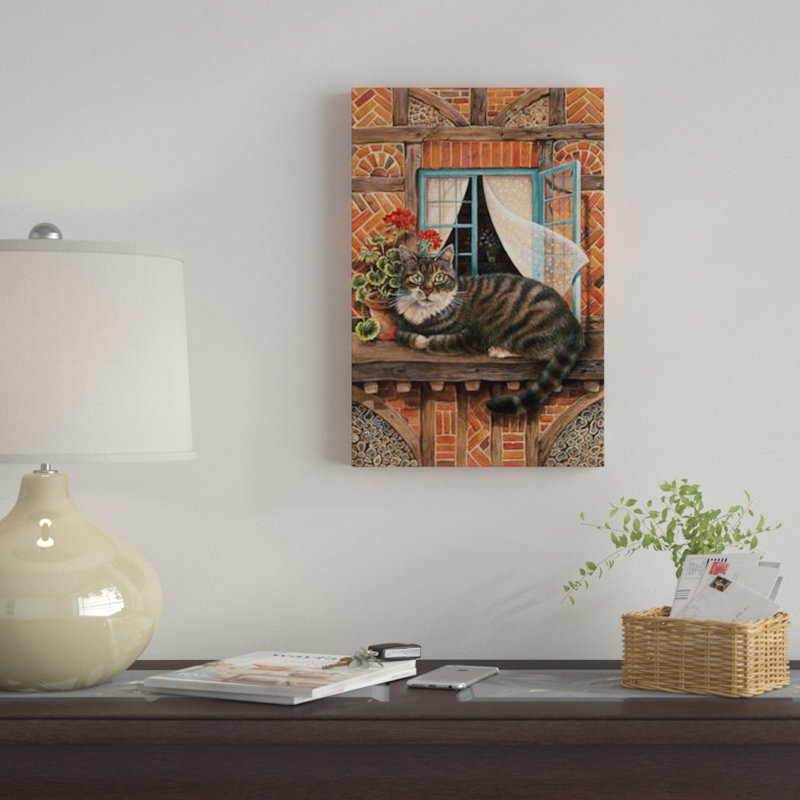 «Malteazer at the Window», impression sur toile, H 18 po x l 12 po x P 1,5 po, Pas de tapis, Toile tendue