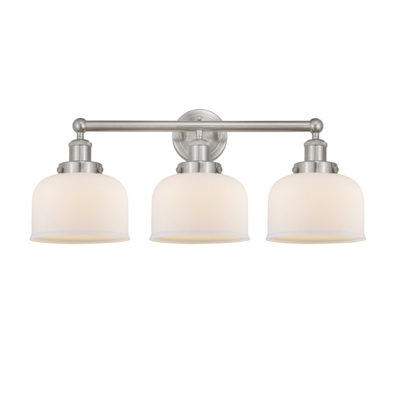 Éclairage pour meuble-lavabo à 3 lumières à intensité variable Raykwan, Blanc mat, Nickel satiné brossé