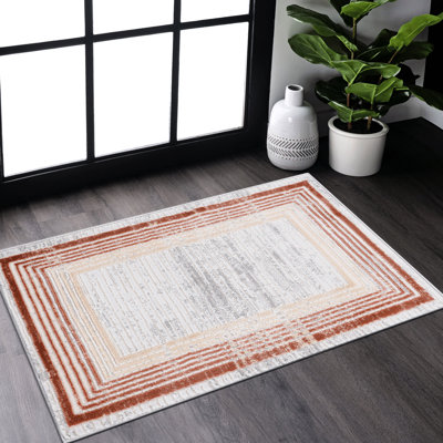 Tapis tissé et tissé 2 x 3, brun, sans perte de teinture, idéal pour le salon, la chambre à coucher et la salle à manger