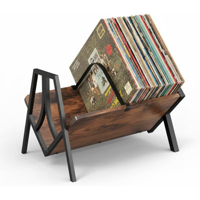 Étagère de rangement pour disque vinyle pour 50 Lps, étagère de rangement pour disque vinyle avec poignées