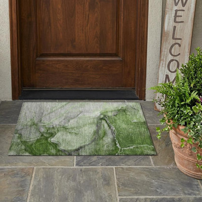 Tapis extérieur lavable antidérapant 2 pi x 3 pi vert olive