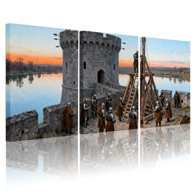 Ensemble de 3 impressions sur toile Mid-Century, H 18 po x l 36 po