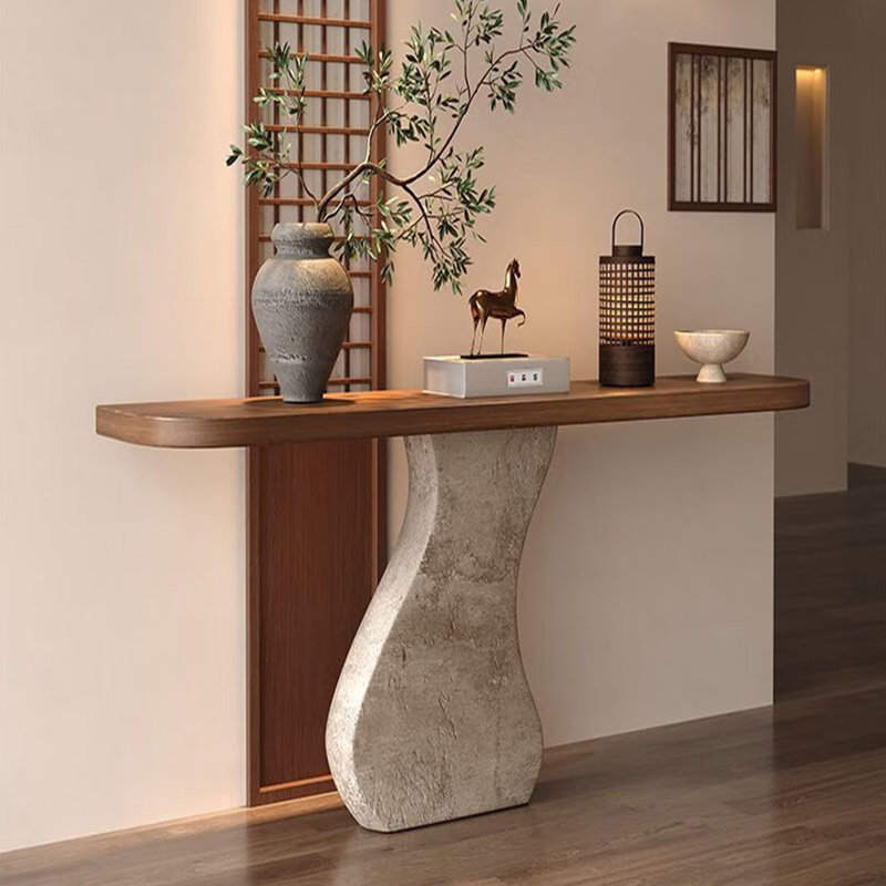 Table de véranda moderne et simple en bois massif, H 31,5 po x l 62,9 po x P 11,8 po