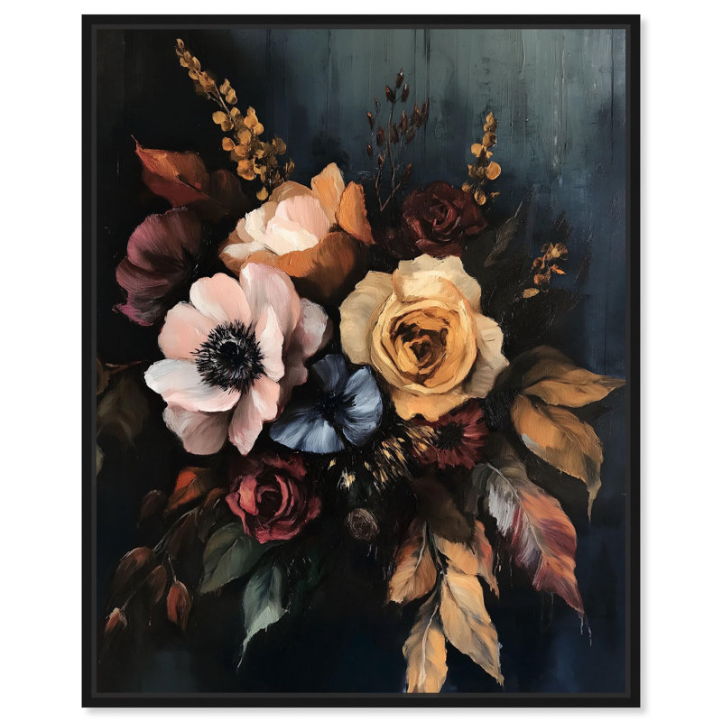 «Dark Roses Beauty I», reproductions d'art sur toile par Art Remedy, H 45 po x l 36 po, Toile tendue