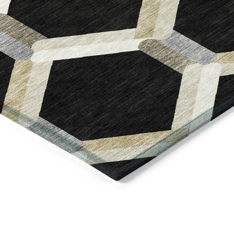Machine Washable Indoor/Outdoor Adalaide ACN2343 Lattice Rug, Rectangle 3' x 5'