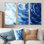 Ensemble de salon Velvet Blue Cactus Flowers II - Floral Cactus Wall Art