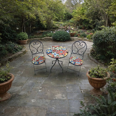 Mosaic Bistro Set 2 - Person Patio Dining Set with Round Table