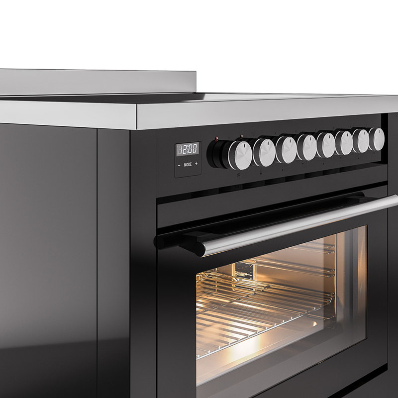 Cuisinière à induction 36 po ILVE Professional Plus II, Noir brillant / acier inoxydable