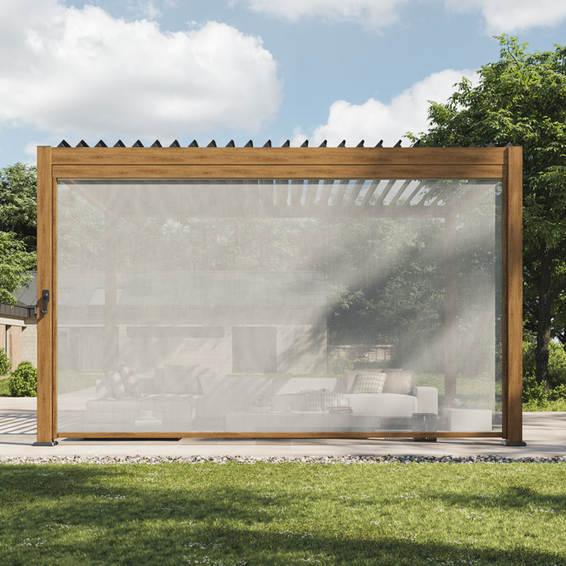 Écran d'intimité abat-jour d'extérieur pour accessoires de pergola, 13 pi, protection contre les rayons UV, 13 pi, Bois
