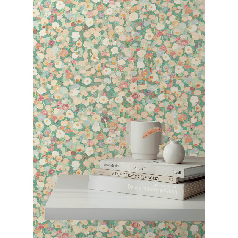 Papier peint floral Prato, Vert