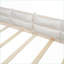 Lit plateforme double rembourré en bois de pin avec garde-corps & amp; Coussin, beige - Aucun sommier nécessaire pour la chambre à coucher