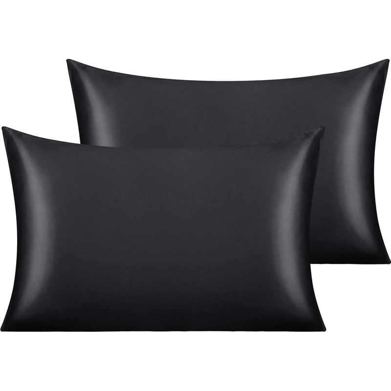 50*66cmTwo-piece pillowcase envelope style invisible zipper style set, 19.69" x 25.98", Black