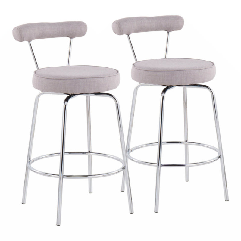 Chaise Haldeman, Gris clair, Chrome
