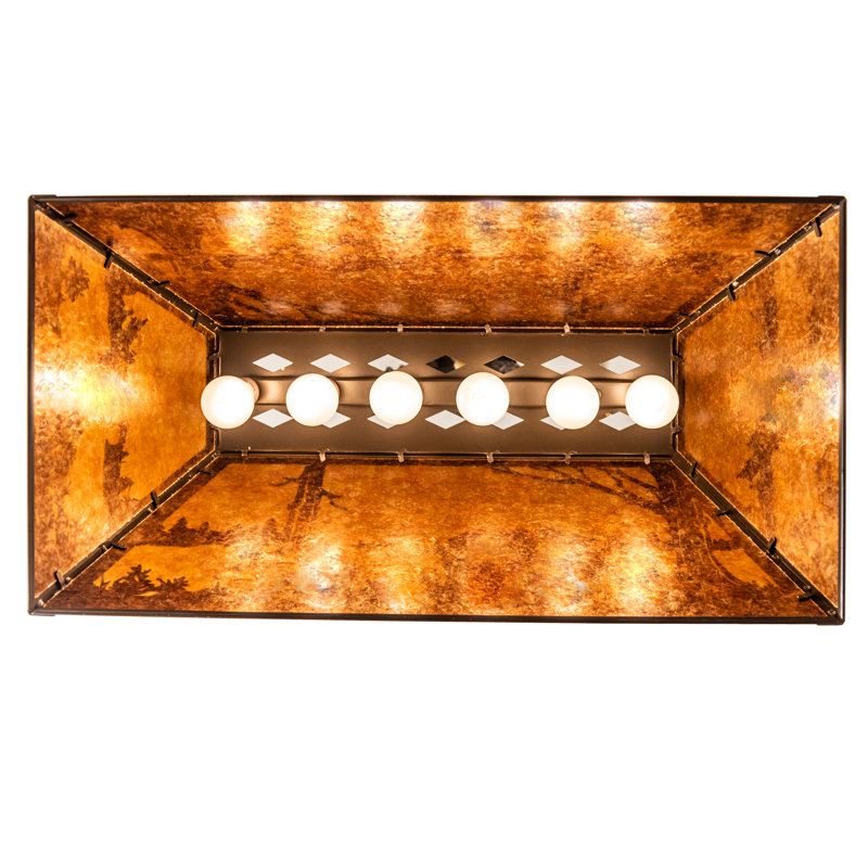 Farrar 6 - Light Pendant, Amber Mica, Timeless Bronze