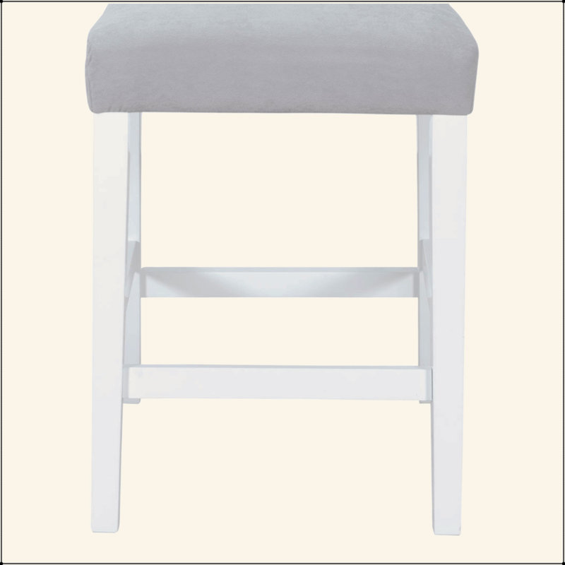 ARIYA GREY BAR STOOLS (KIT OF 2), 2, Gray Seat/White Frame