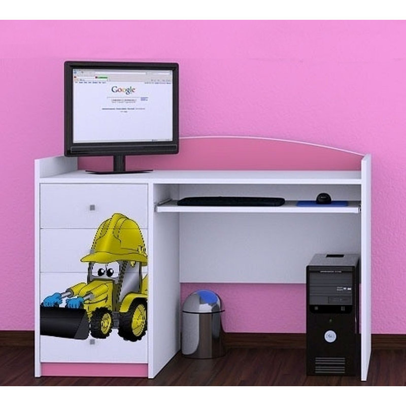 Iain 125cm Computer Desk, PinkPink