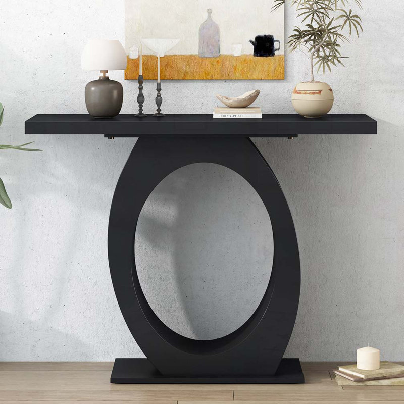 Console avec base en forme d'œuf, Noir