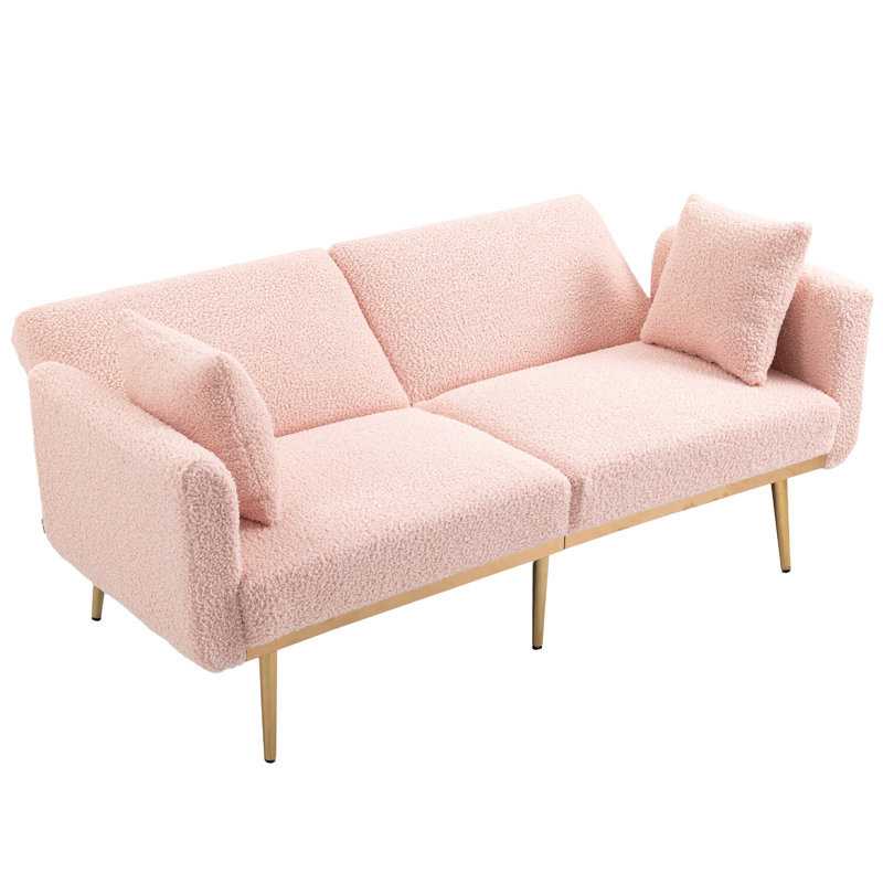 Adalaide 2 Seater Velvet Sofa Bed, Pink