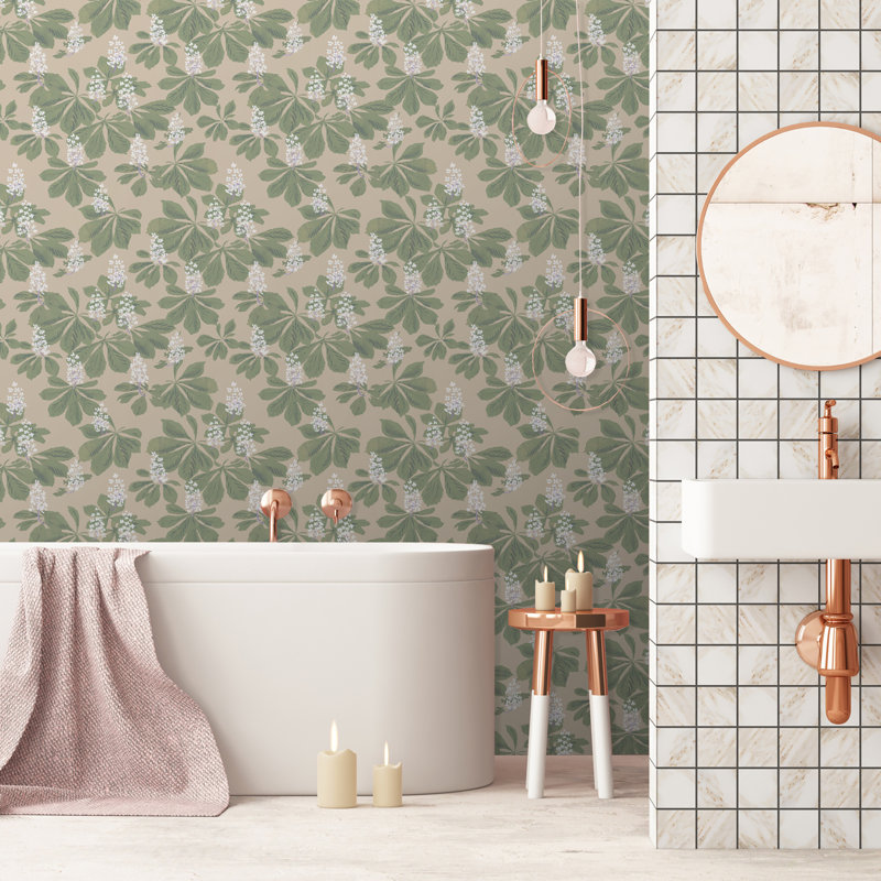 Paule Marrot Floral Wallpaper Double Roll, Tonal Browns