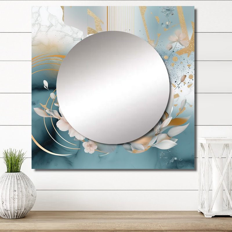 Miroir mural de salon Hydi - Floral, 23 po x 23 po