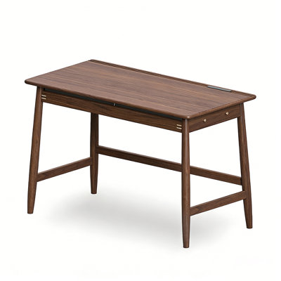 Minimalist Walnut Wood Home Office Desk with Drawers