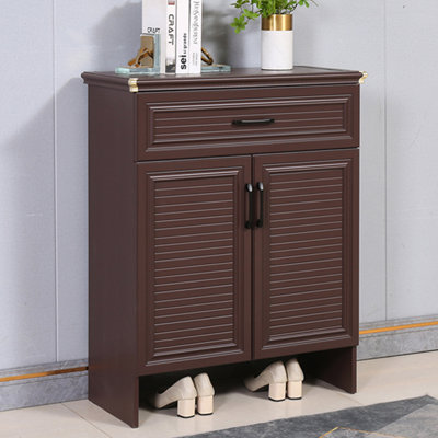 Rangement pour chaussures en aluminium brun noisette