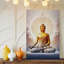 "Toile", "Serene and Ethereal Représentation of A Sired Buddha Radiating Art", une chaude lumière dorée qui émane de l'intérieur-2133935678