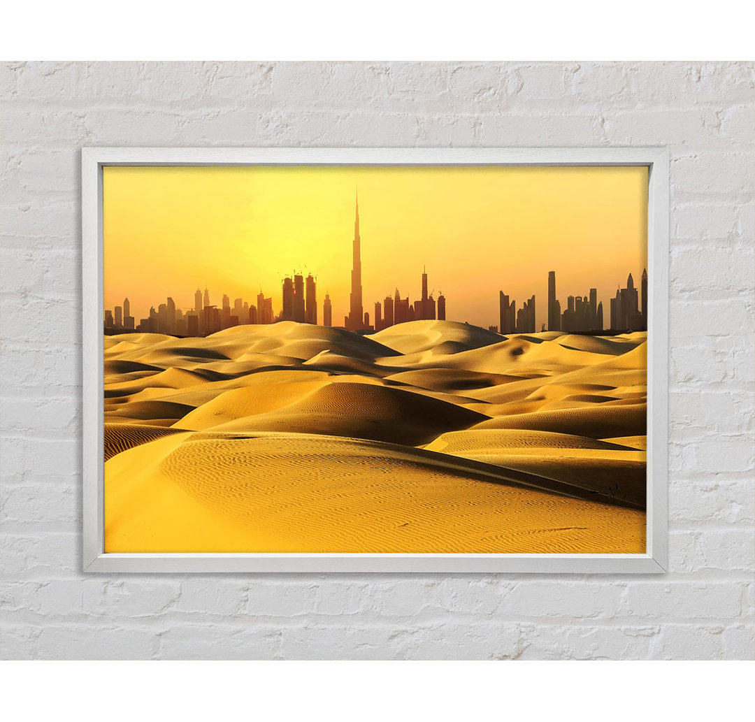 Burj Khalifa Golden Sunset - Einzelner Bilderrahmen Kunstdrucke auf Leinwand