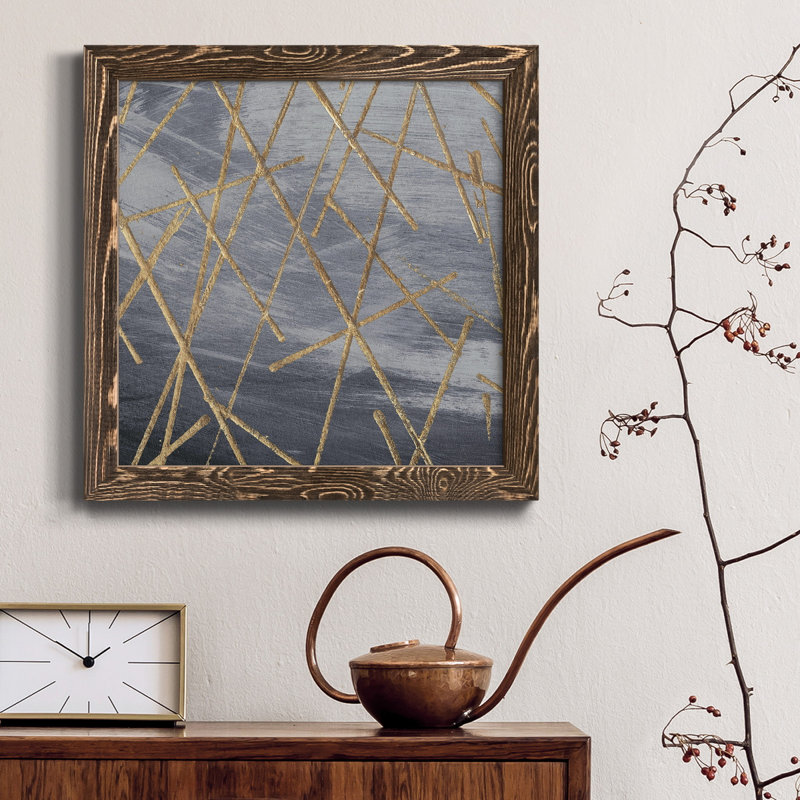 " Gold Matrix ", Brown Framed, 31.5" H x 31.5" W x 1" D, No Mat