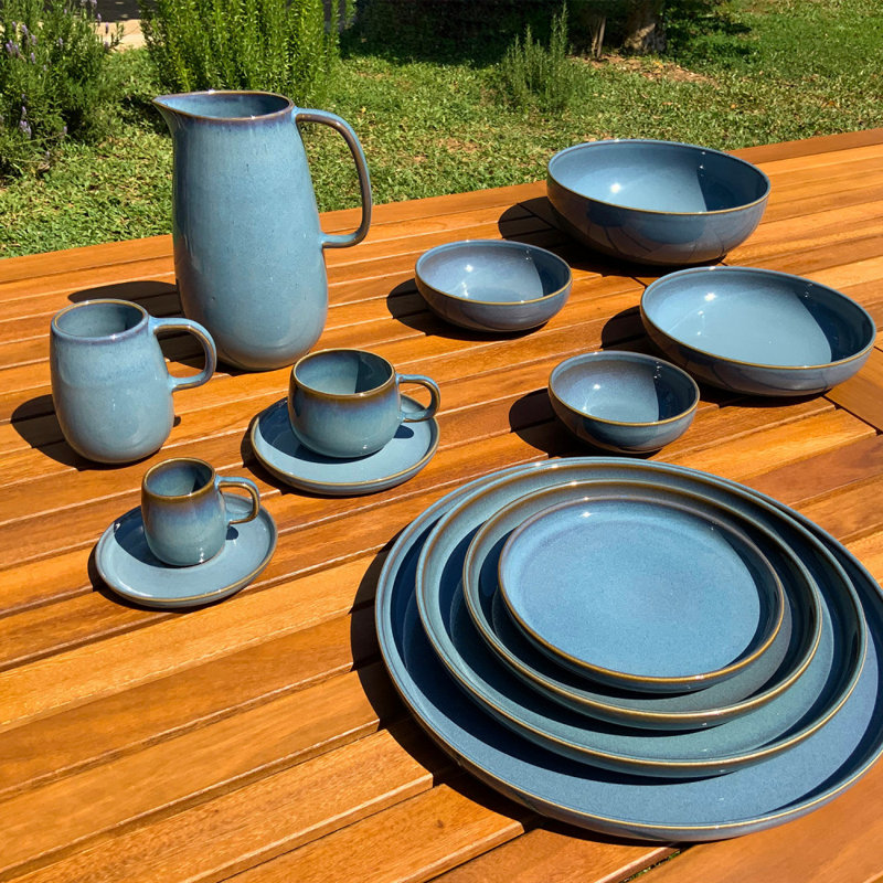 Habraham 4 Piece Stoneware Individual Bowl 16cm, Blue