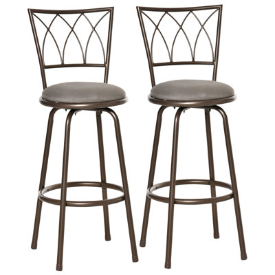 Seatonville Swivel Upholstered Counter Stool with Metal Frame
