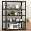 Étagère de rangement minimaliste réglable de 83,86 pouces de hauteur à 5 niveaux en acier noir mat pour garage et garde-manger