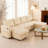 105" Pull Out Sofa Bed Sectional Sleeper Sofa With Storage,Pullout Modular Sectional Couches For Living Room, U Shaped Convertible Couch Bed For Apartment-497050197