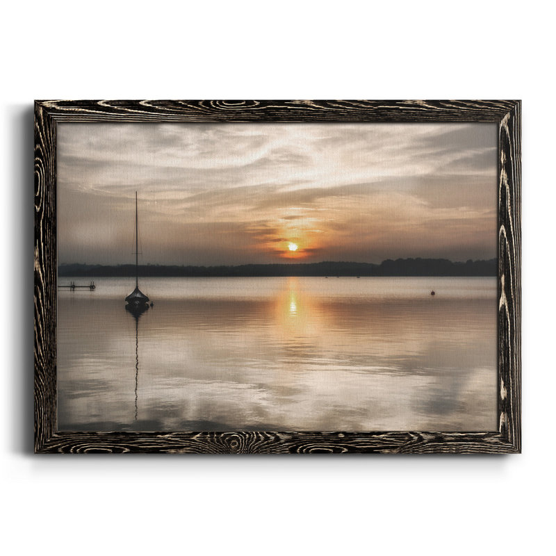 Doux coucher de soleil - Photographie de cadre photo sur toile, Noir, H 31,5 po x l 23,5 po x P 1,5 po