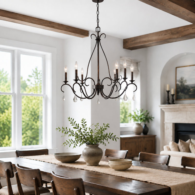 Lustre classique à 6 lumières de style bougie Otho